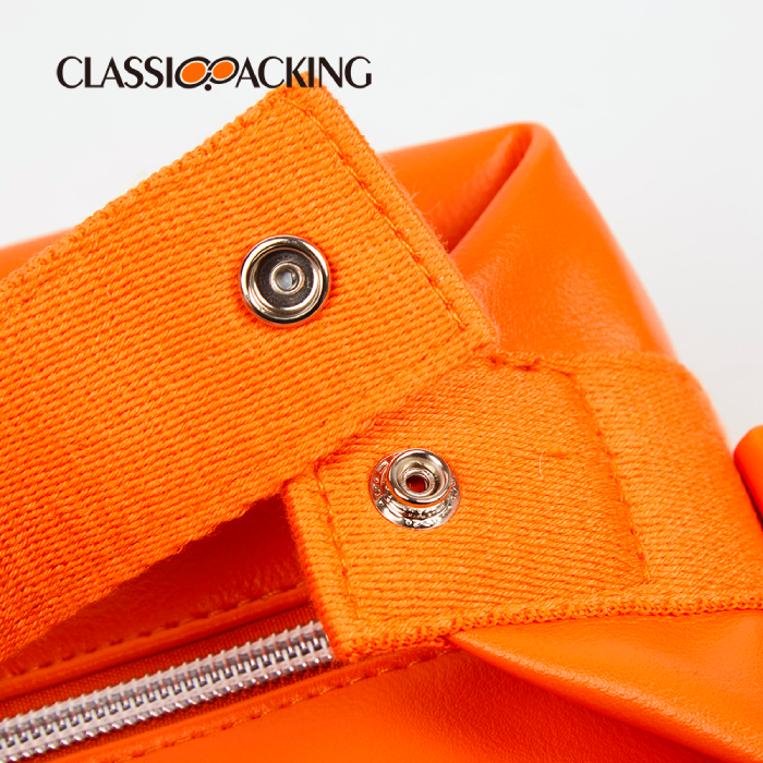 orange cosmetic bag handle detail